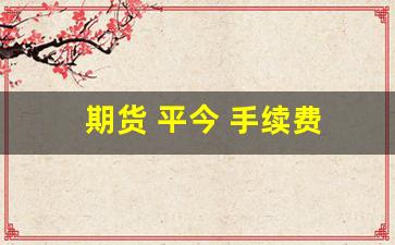 期货 平今 手续费(期货平今手续费什么意思)_https://www.xzdzcjn.com_深交所_第1张